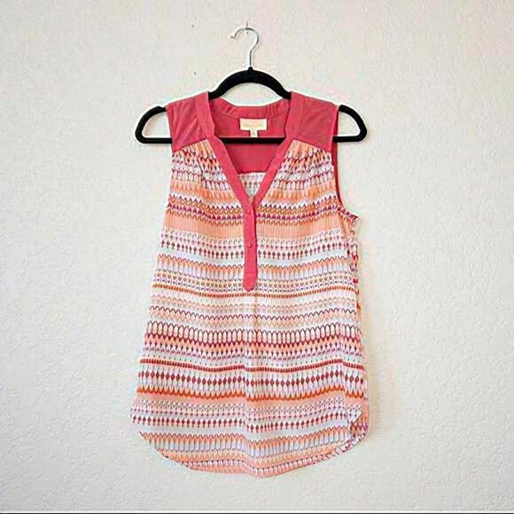 ModCloth Pink Geometric Print‎ Tunic Tank Top Size Small - Picture 1 of 5